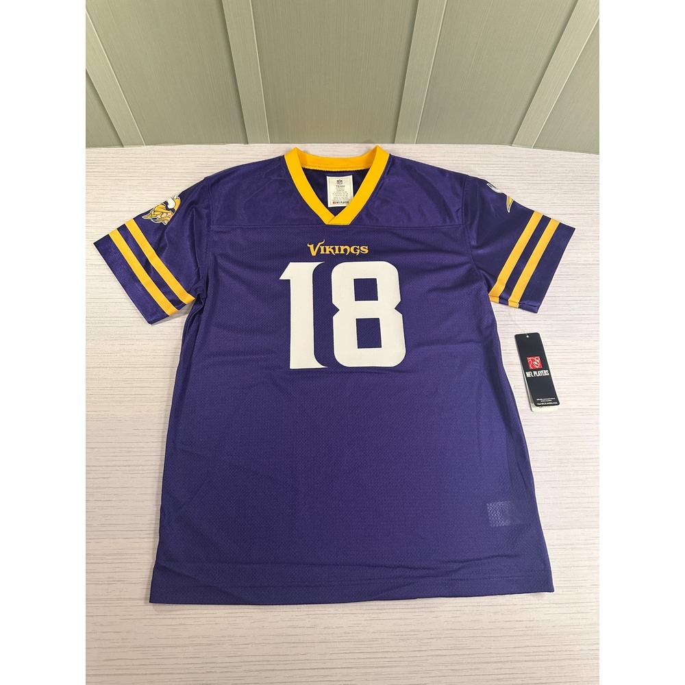 NFL Team Apparel Minnesota Vikings Justin Jefferson 18 Youth XL Jersey Purple